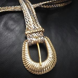 Gold & Silver Braided Fashin Belt L 40"